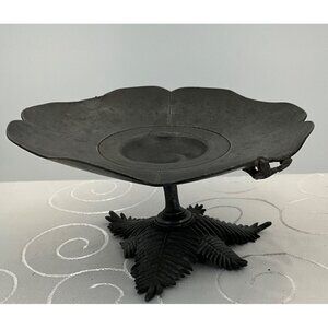 Meriden Silver Plate Co Metal‎ Pedestal Dish Leaf Base Broken Leaf